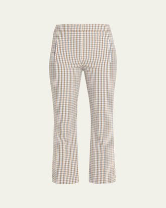 Veronica Beard Arte Plaid Kick-Flare Pants