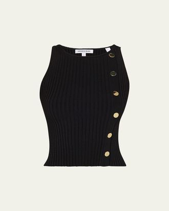 Veronica Beard Nelson Buttoned Tank Top