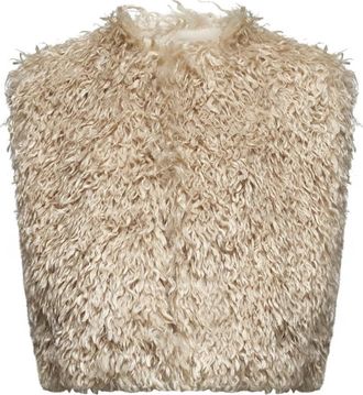 Isabel Marant Faux Fur Vest Beige - Dames - Bodywarmers - Beige - XS - Nepbont - Jassen