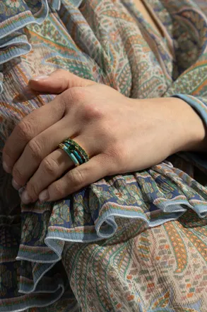 Kate Spade New York Set Of Three Rings, Womens, Green