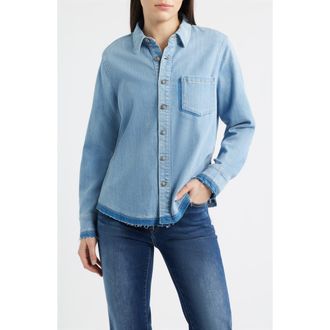 Kobi Halperin Olive Denim Shirt in Light Indigo at Nordstrom, Size Xx-Large