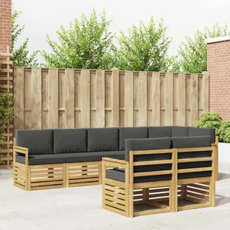 vidaXL Vidaxl Set Di Divani Da Esterno 8 Pz Bianco E Antracite Poliestere