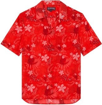 Vilebrequin Charli Bowling Shirt Papel de Embrulho - Heren - Korte mouwen Overhemden - Rood - 2XL - Overhemden