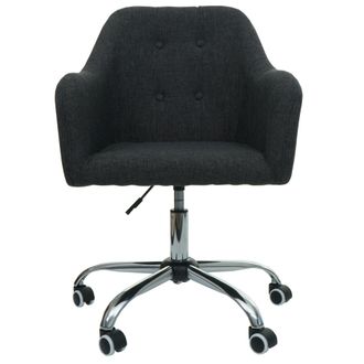 Hhg Nunca Usado] Silla De Oficina Hhg 123, Silla Giratoria Silla De Escritorio Silla De Ordenador Silla De Oficina, Con Reposabrazos, Tela/textil Gris Osc