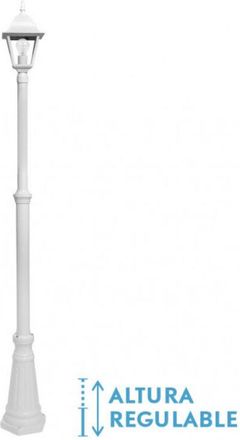 Fabrilamp Farola Exterior Aluminio Spica 1xe27 Blanco Ip44 220x20x20 Cm Regulable En Altura