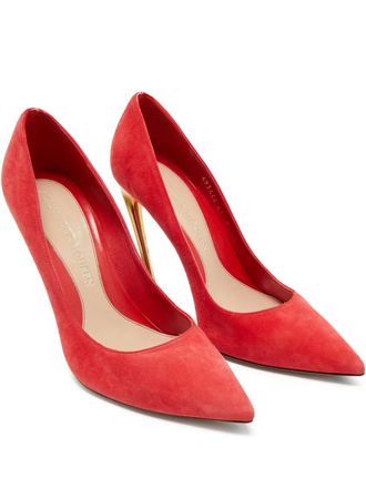Alexander McQueen Pumps a punta in pelle scamosciata - Rosso