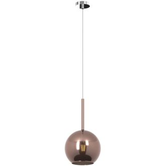 Top-Light Sospensione Contemporanea Future Metallo Cromo Vetro Rame 1 Luce E27 D.20Cm
