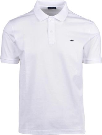 Paul & Shark White Cotton Embroidered Polo Shirt