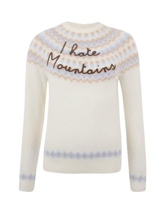 MC2 Saint Barth Nordic-Inspired Cream Sweater With Embroidered Detail
