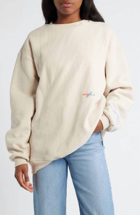 The Mayfair Group Better Place Crewneck Sweatshirt In Cream
