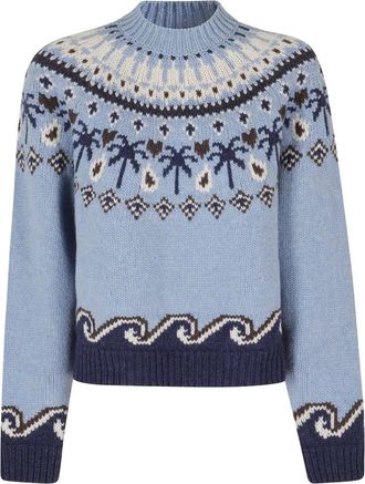Alanui Sweet Winter Sweater - Dames - Ronde hals truien - Blauw - XS - Wol - Truien & Vesten
