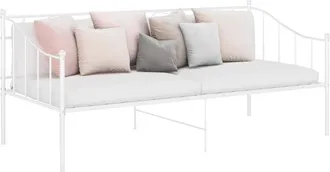 vidaXL Estructura De Sof&aacute; Cama Sin Colch&oacute;n Metal Blanco 90x200 Cm Vidaxl