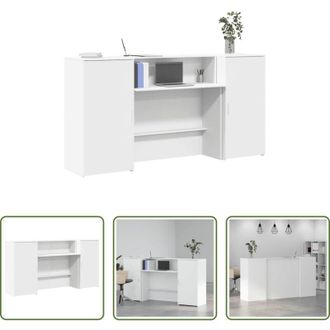 vidaXL vidaXL Archiviazione - Banco Reception Bianco 200x50x103,5 cm in Legno Multistrato