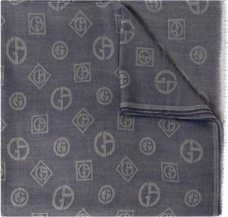 Giorgio Armani Kasjmier sjaal - Heren - Wintersjaals - Blauw - ONE Size - Kasjmier - Accessoires