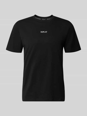 Replay T-Shirt mit Rundhalsausschnitt und Logo in Black, Gr&ouml;&szlig;e XXL