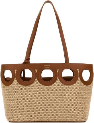 Ferragamo Gancini Frame Raffia Tote - Dames - Shoppers - Bruin - ONE Size - Tassen