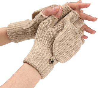 Generic Winter Knit Convertible Fingerless Gloves Wool Gloves Thermal Gloves Unisex Fabric Gloves Jewellery Long Fingerless Gloves Warmer Dragon Costume Women