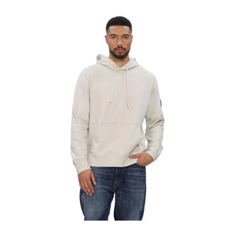 Calvin Klein LS EU 350Terry Badge Hoodie - Heren - Sweatshirts & Hoodies - Beige - Maat: XL Katoen