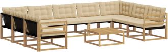 vidaXL Conjunto De Sof&aacute;s De Exterior 10 Uds. Y Beige Vidaxl