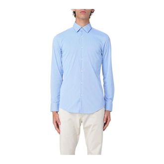 HUGO BOSS Formal Shirts, male, Blue, 4XL, Slim Fit Pinstripe Dress Shirt