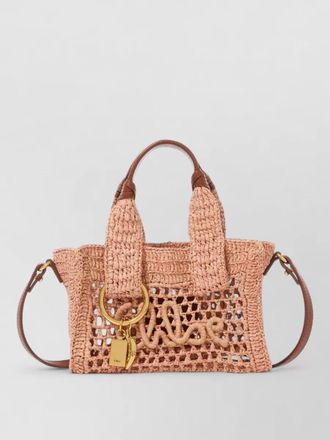 Chlo&eacute; summer banana small east west raffia tote