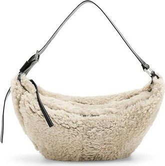 AllSaints Luna Shearling Shoulder Womens Handbags Natural/Black
