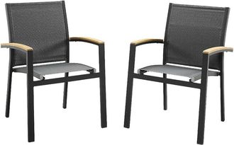 VENTE-UNIQUE.COM Silla de jard&iacute;n aluminio gris antracita