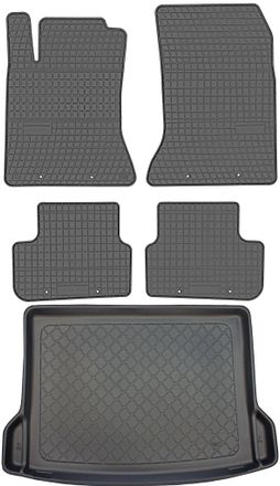 OEM Juego De Alfombrillas De Goma Para Coche Y Alfombrilla Para Maletero Para Mercedes Gla X 156 Crossover (03.2014-11.2019)