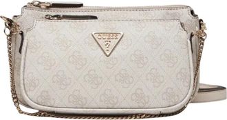 Guess Noelle Double Pouch Crossbody - Dames - Mini tas - Beige - ONE Size - Tassen