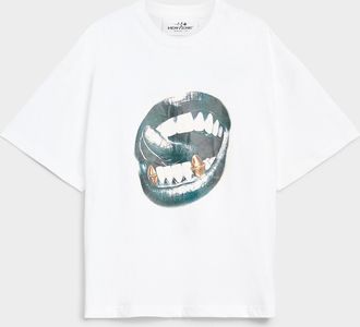Vertere Berlin Mens Metallic mouth graphic T-shirt