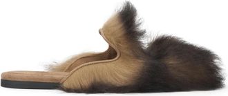 Dolce & Gabbana Damespantoffels van schapenvacht en su&egrave;de - Dames - Pantoffels - Bruin - 36 EU - Su&egrave;de - Schoenen