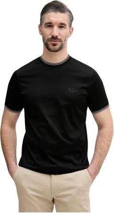 Karl Lagerfeld Tops, Heren, Zwart, S, Katoen, Crewneck Katoenen T-shirt