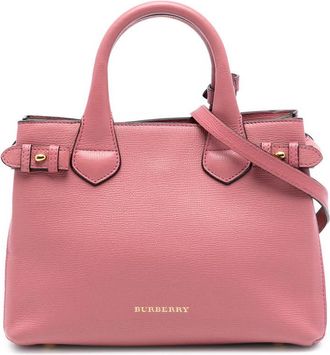 Burberry Pre-owned Burberry Small Grainy Calfskin and House Check Banner Satchel ITCF&10SCA