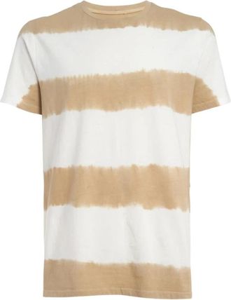 SER.O.YA Beige-wit Hunter t-shirt strepen tie-dye - Heren - T-shirts - Wit - XS - Katoen - Tops