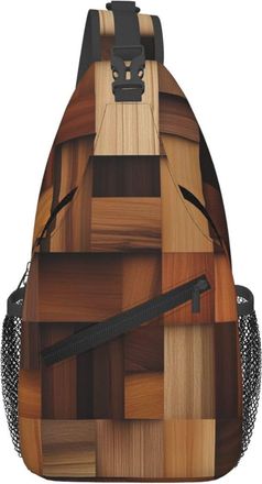 Generic Wood Chest Bag Lightweight Crossbody Bag Trendy Crossbody Bags For Sports Shopping Camping