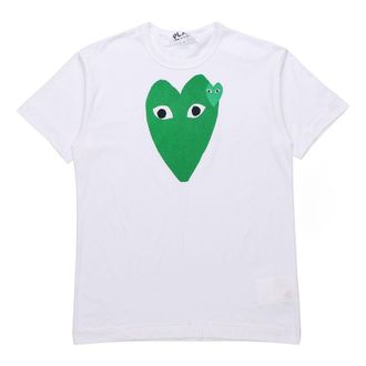 Comme Des Gar&ccedil;ons GreenHeart Shaped Printing Short Sleeve White AZ-T060-051-1