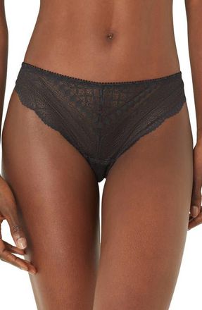 Etam Idole Lace Tanga in Black at Nordstrom, Size Xx-Small