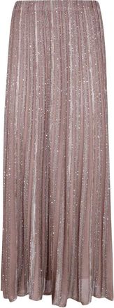 D.exterior D. EXTERIOR Stripes Crystals Flared Skirt