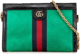 Gucci Pre-owned Cross Body Bags, female, Green, Size: ONE SIZE Pre-owned Suede crossbody-bags