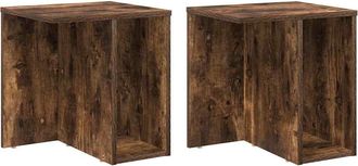 vidaXL Mesa Auxiliar 2 Uds. Roble Ahumado 37 X 32 X 40 Cm Vidaxl