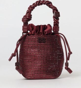 Ganni Borsa Mini Bou Bucket Ganni in raso con strass