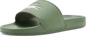 Lacoste Serve Slides 0.0 Mens Sandals Khaki/White : 11 M, Synthetic