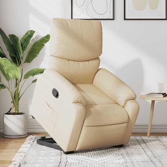 vidaXL Vidaxl - Sill&oacute;n Reclinable Elevable De Tela Color Crema