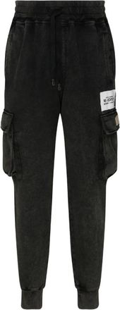 Dolce & Gabbana Donkergrijze Tapered Cargo Broek - Heren - Slim Fit Broeken - Zwart - S - Katoen - Broeken