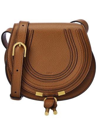 Chlo&eacute; Marcie Small Leather Saddle Bag