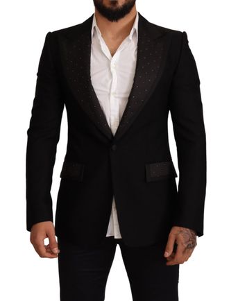 Dolce & Gabbana Mannen Zwart Wollen Slim Fit Jas Blazer Jas