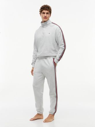 Tommy Hilfiger Mens Signature Stripe Terry Lounge Jogger - Ice Grey Heather - XL