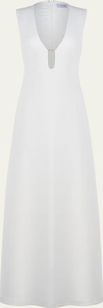 Halston Heritage Renee Sleeveless Cutout Crepe Gown