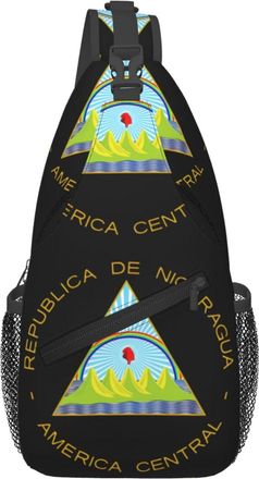 Generic Coat Of Arms Of Nicaragua Crossbody Bag Lightweight Sling Bag With Zipper Backpack For Casual Workout Women