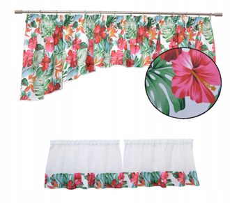 OEM Cortina De Cocina Con Estampado Floral Monstera, 300 X 70 Cm